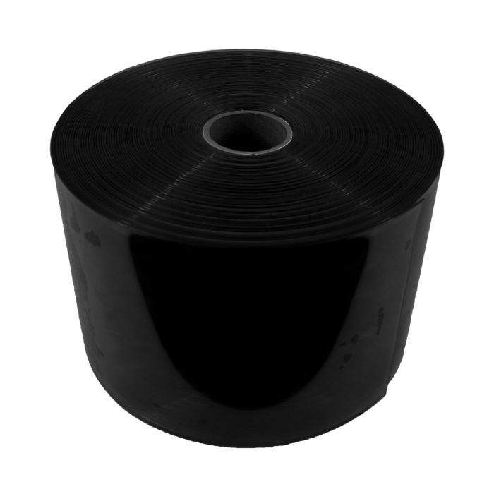 Flat Solid Black PVC Strip Roll 200mm x 2mm x 50m
