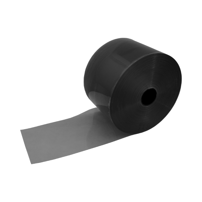 Flat Clear Black PVC Strip Roll 200mm x 2mm x 50m