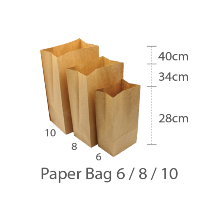 Brown Paper Bag 8 75gsm (L203xW107xH345) 500PCS