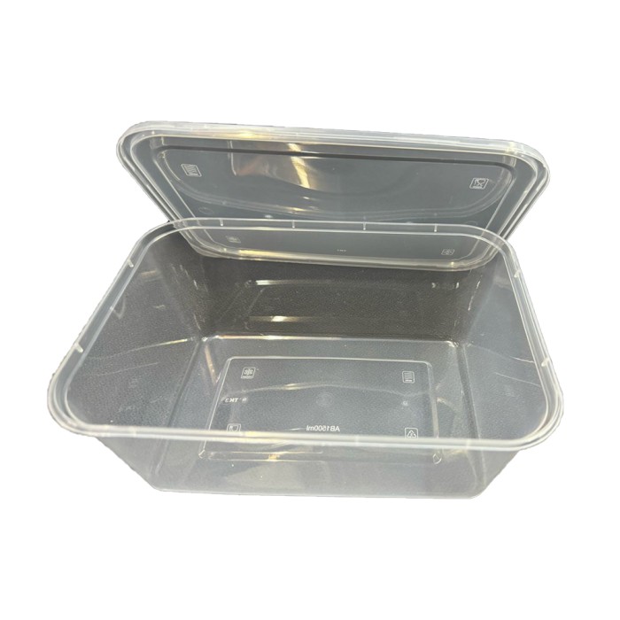 Rectangular Container 1500 1500ml Rectangular Container with Lid 50pcs x 3pkts @ www.mqsupplies.com