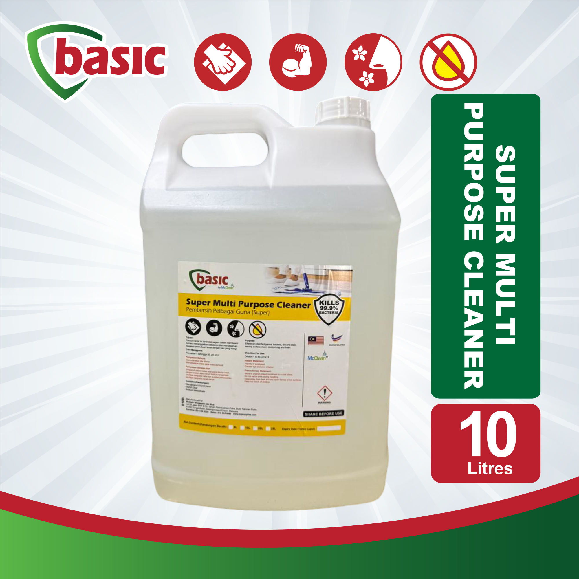 Basicly Cleaner Basic Super Multi Purpose Cleaner 10L @ www.mqsupplies.com