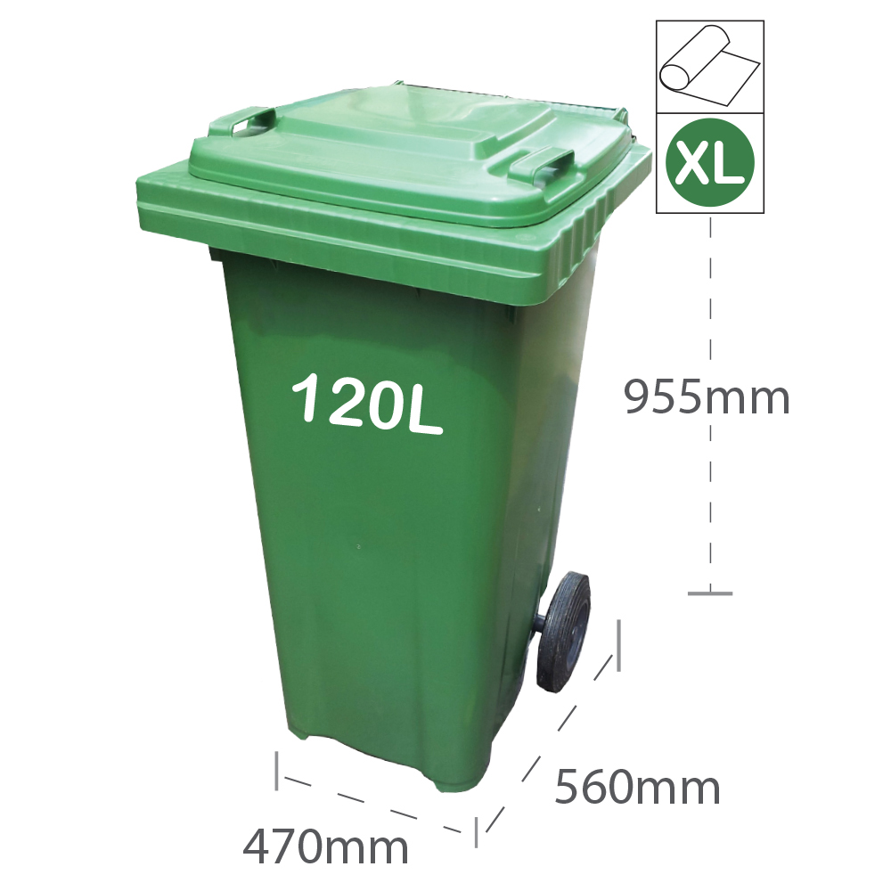 Mobile Garbage Bin 120L Green Www mqsupplies mobile-garbage-bin-120l-green-www-mqsupplies